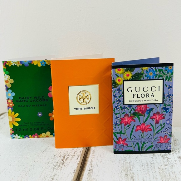 Gucci Flora Tory Burch Marc Jacobs Daisy Wild Parfume Spay Sample Bundle - Picture 3 of 8